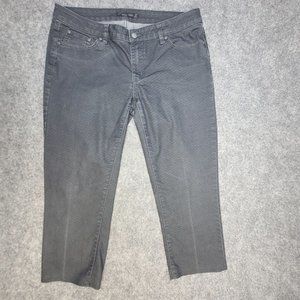 Prana Capri Jeans Womens Size 12/31 Flat Front Mid Rise Dark Wash Stretch Denim